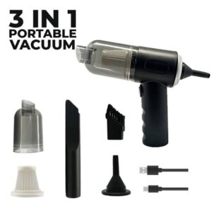 3 in 1 Portable Car Vacuum Cleaner with Blower | USB Rechargeable Wireless Handheld Car Vacuum Cleaner Traveling, Camping ,Portable,Rechargeable (1) - Image 4