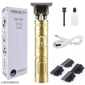 Vintage T9 Professional Hair Clipper, Gold, with Accessories
