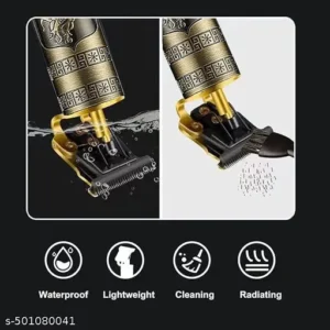 Vintage T9 Professional Hair Clipper, Gold, with Accessories - Image 3